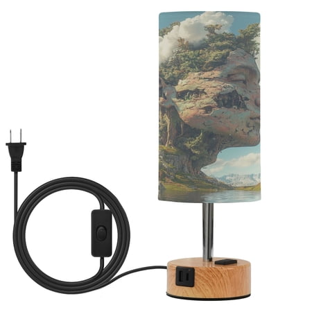 Touch Control Table Lamp with Wood Grain Metal Base 3 Color Temperature Adjustable LED Eye Caring Desk Lamp for Bedroom Study Super Cool Stone