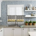 thumbnail image 6 of Farmhouse Sunflowers Window Curtains Valance Set of 3 Black And White Plaid Linen Texture Rod Pocket Small Kitchen Curtain, Soft Window Treatment for Bedroom Party Holiday Decor, 6 of 8
