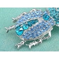thumbnail image 3 of Sapphire Aquamarine Blue Crystal Rhinestone Beetle Bug Costume Jewels Pin Brooch, 3 of 4