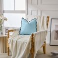thumbnail image 2 of COOKCOK Scalloped Throw Pillow Covers Set of 2 for Living Room, Cotton & Linen, Boho Sytle Decorative Home. Fabric Feels a Little Stiff, Because Scalloped Edges Require, 18 x 18 Inch, Blue & Teal, 2 of 6