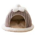 thumbnail image 4 of Nid de Chat Semi-Fermé Abri Cachette Lit de Chat Grotte Maison pour Chats Chien Hamster L, 4 of 8