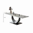 thumbnail image 5 of POVISON 87"Modern Minimalist White Dining Table for 8, with Rectangular Sintered Stone Tabletop, Crescent Moon Shape, Carbon Steel Base, 5 of 9