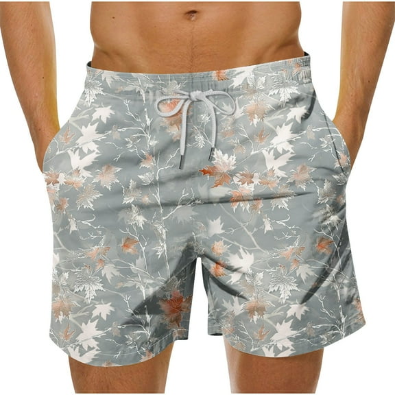MELDVDIB Mens Swim Trunks Floral Printed Quick Dry Beach Shorts Fashion Casual Loose Drawstring Waisted Beach Swimming Trunks