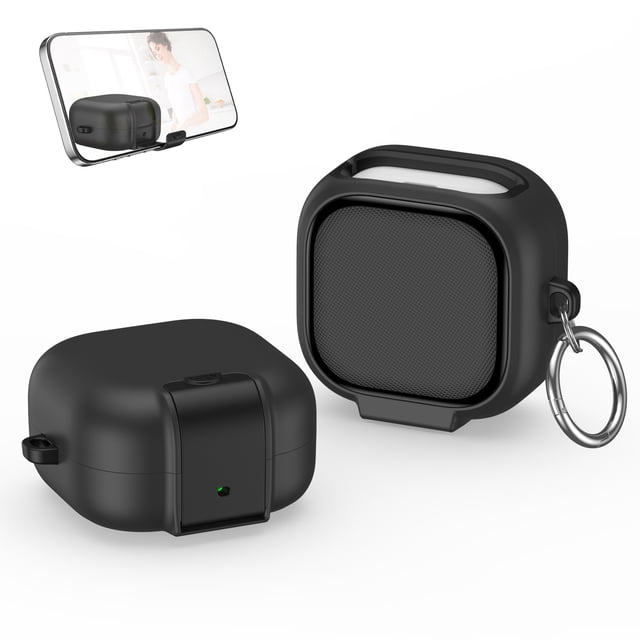 Case for Samsung Galaxy Buds 4 / Buds 4 Pro Earbuds,Shockproof TPU+PC Protective Cover with Phone Stand & Carabiner Anti-Fingerprint Wireless Charging