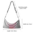 thumbnail image 4 of HDE Women's Metallic Mesh Evening Bag Braid Knotted Shoulder Purse Black/Pink/Silver, 4 of 6
