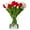 Red White, variant on Viworld 12" Artificial Silk Tulip Wedding Bouquet (16 Count)