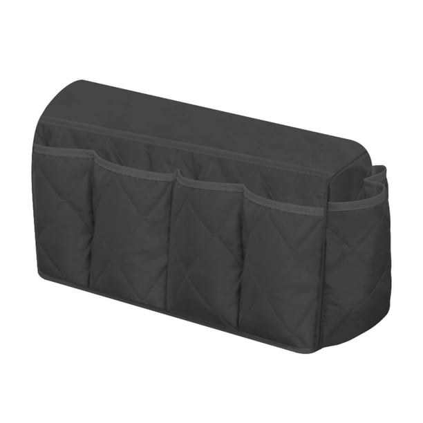 Organizador de reposabrazos de sofá, bolsa de almacenamiento reclinable, soporte para mesita de noche, carrito para reposabrazos de silla para Cables Negro