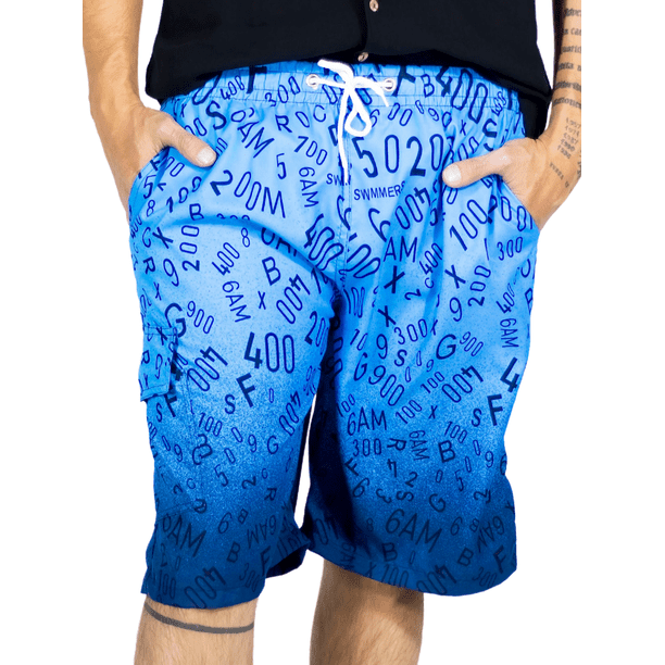 Short Playa y Alberca Hombre Estampado Traje Baño con Forro