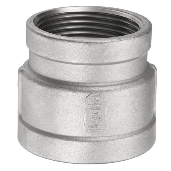 Uxcell Reducing Coupling 1-1/2" x 1-1/4" NPT Female Threaded 304 Stainless Steel Reducer Pipe Fitting Adopts for Water Oil Gas Tube