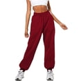 thumbnail image 2 of Genuiskids Women Juniors Baggy Sweatpants Active Sports Trousers Inner Plush Thickened High Waist Pockets Loose Joggers Pants Warm Bottoms Fall Winter Pants for Teen Girl, 2 of 9