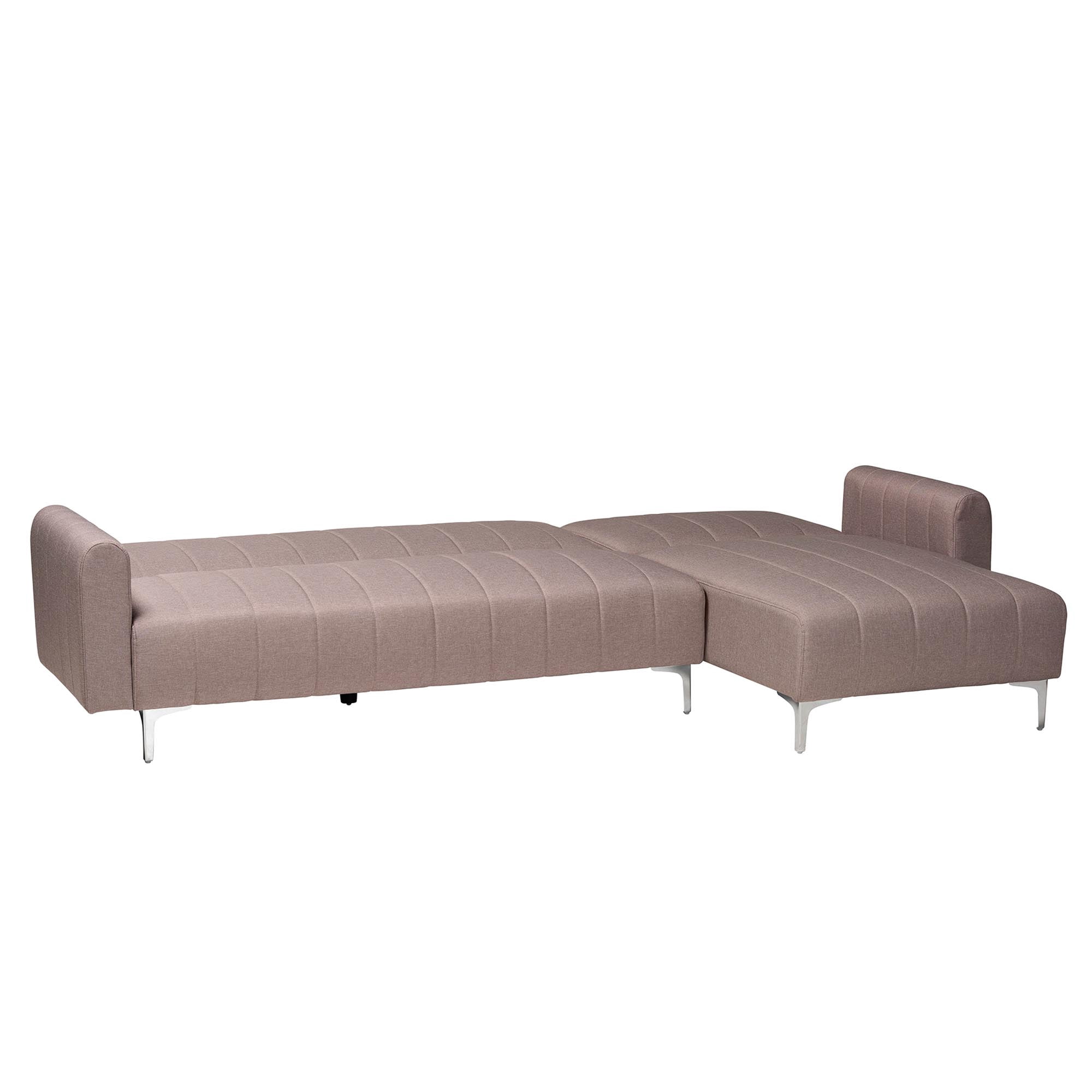 Baxton Studio Lanoma Retro-Modern Convertible Sleeper Sofa, 103.1" W, Silver