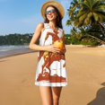thumbnail image 3 of Fotbe Vintage Cowboy On A Bronco Horse Vestido de Verano sin Mangas para Mujer – Vestido Midi Línea A, Estilo Camiseta Floral, Vestido Playero Casual y Fluido, 3 of 7