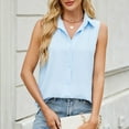 thumbnail image 7 of Womens Tank Tops 2025 Loose Fit Casual V Neck Shirts Flowy Sleeveless Summer Tops Sky Blue S, 7 of 7