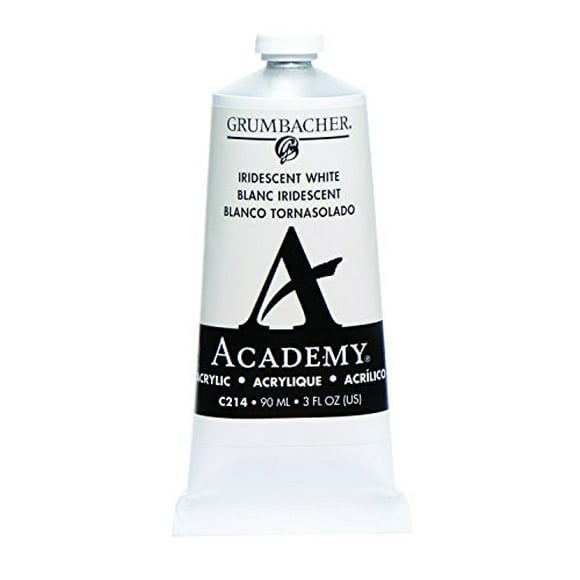 Grumbacher Academy Peinture Acrylique, Tube en Métal 90ml/3 oz, Blanc Irisé