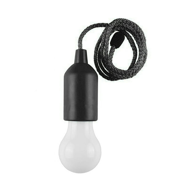 Lámpara Portátil Con Batería Y Bombilla LED Con Cordón Tracción (negro)