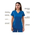 thumbnail image 3 of Adar Pro Movement Booster Scrub Set For Women - Sweetheart V-Neck Scrub Top & Yoga Jogger Scrub Pants - P9400 - Royal Blue - 3X, 3 of 7
