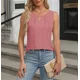thumbnail image 4 of Camiseta plisada con cuello redondo para mujer, Tops sin mangas de Color sólido, camisetas informales para mujer, chaleco holgado, ropa de calle 2024, 4 of 4