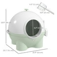 thumbnail image 3 of PawHut Large Cat Litter Box, Enclosed Kitty Litter Box with Lid, Green, 3 of 10
