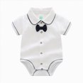 thumbnail image 6 of Farysays Baby Boy Outfit Bow Short Sleeve Romper Bodysuit Banquet Wedding Gentleman Jumpsuit Newborn Clothes, 6 of 9