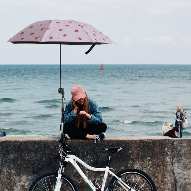 ETHZZLE Support de Parapluie Noir pour Vélo Extensible et Réglable en Angle Lot de 1