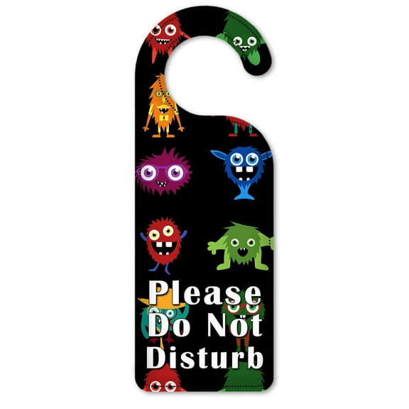 Do Not Disturb Door Knob Hanger Sign - Friendly Monsters