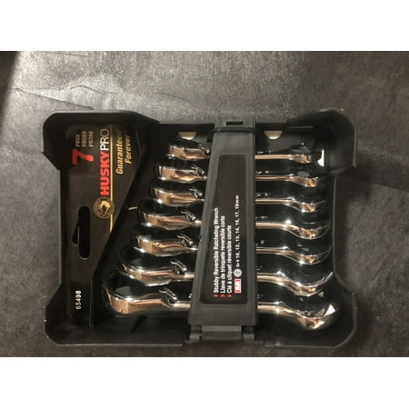Husky Pro Metric Stubby Combination Ratcheting Wrench Set 7