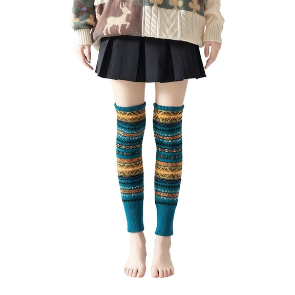 Daznico Winter Leg Warmers Knitted Retro Bohemian Style Boot Ankle Socks for Ladies Cozy Thermal Sleeves Fashionable Layering