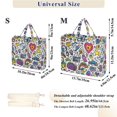 thumbnail image 2 of FORMRS Womens Corduroy Tote Bag Crossbody Shoulder Handbag with Pocket, White Doodle Pattern, 2 of 7