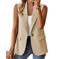 thumbnail image 1 of Chaleco Mina Self Blazer largo sin mangas para mujer Beige S, 1 of 6