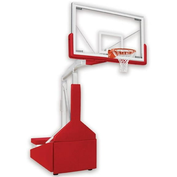 Tempest Triumph Steel-Glass Portable Basketball System With Official Glass Backboard, Columbia Blue
