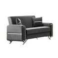 thumbnail image 2 of Ottomanson 67" Convertible Loveseat Sleeper with Storage, Modern Microfiber Sofa for Small Spaces, Gray, 2 of 5