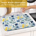 thumbnail image 4 of Sage Green Leaves Dish Drying Mat for Kitchen Counter Spring Yellow Floral Drying Mat 16 x 18 Inch with Absorbent Reversible Microfiber Dish Drying Pad Dish Rack Drainer Mat for Coffee Bar, 4 of 6