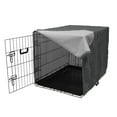 thumbnail image 3 of Antique Dog Crate Cover, Simplistic Monochrome Vintage Trellis Lattice Design Continuous Pattern, Easy to Use Pet Kennel Cover Small Dogs Puppies Kittens, 7 Sizes, Grey and Dark Grey, by Ambesonne, 3 of 6
