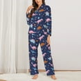 thumbnail image 2 of Fotbe Dinosaur Pattern Long Sleeve Pajama Set for Women,Sleepwear Set,2-piece Loungewear Set,Soft PJs Comfy Nightwear with Pockets -Medium, 2 of 7