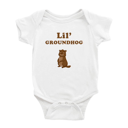 

Cute Baby Bodysuit Lil Groundhog Animal Funny Boy & Gril Baby Romper (White 18-24 Months)