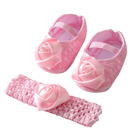 

Baby Girl Summer Princess Wedding Dress Shoes Non-Slip Soft Sole Crib Shoe