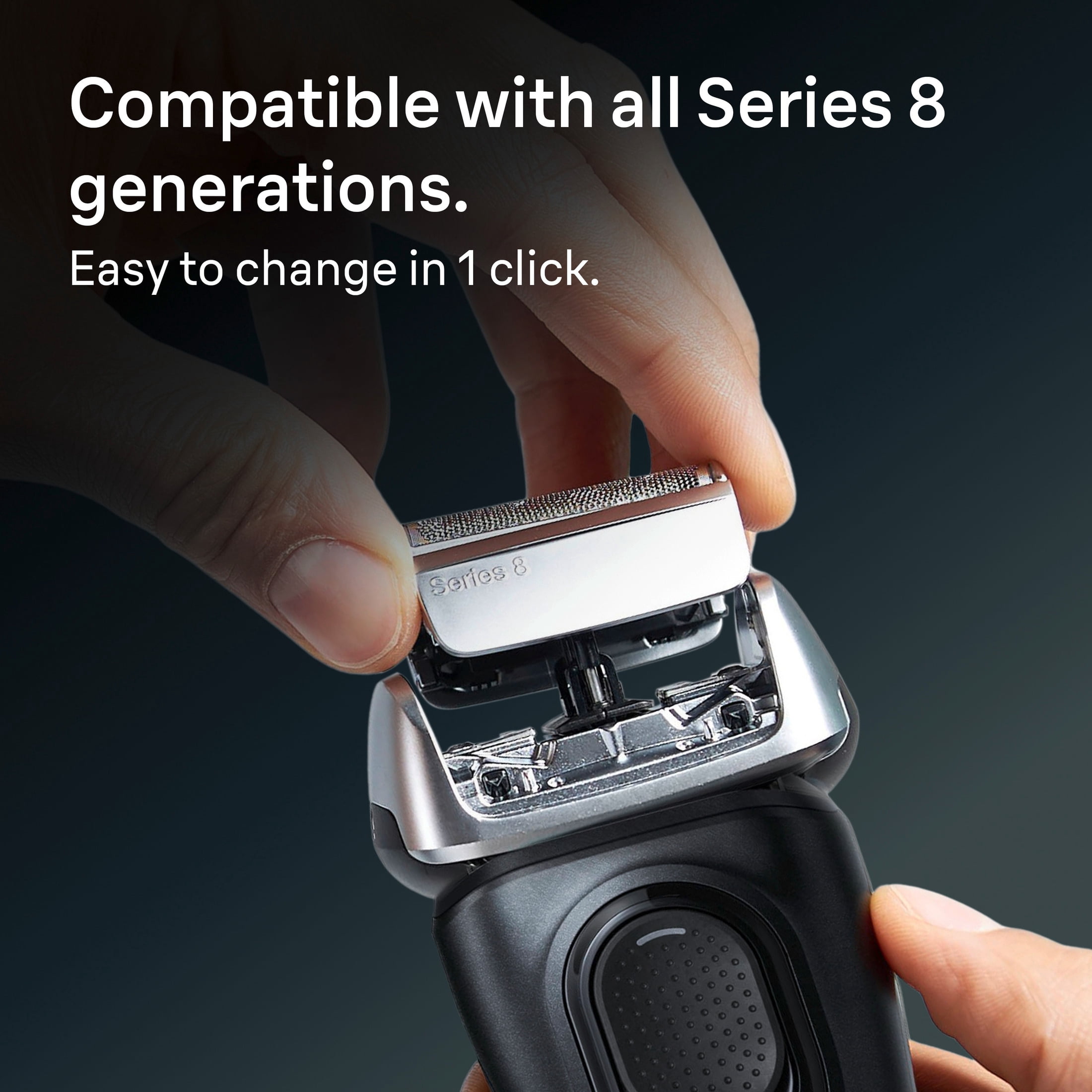 Braun Series 8 Electric Shaver ORIGINAL Replacement Head, 83M, Silver