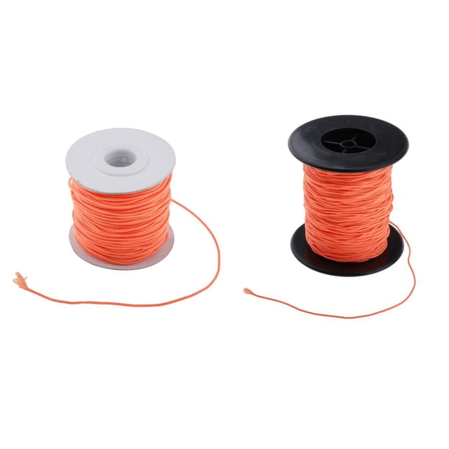 Línea de carrete de buceo de 2 piezas 46m + 83m naranja para bandera de flotador de buceo en Macarena Línea de carrete de buceo