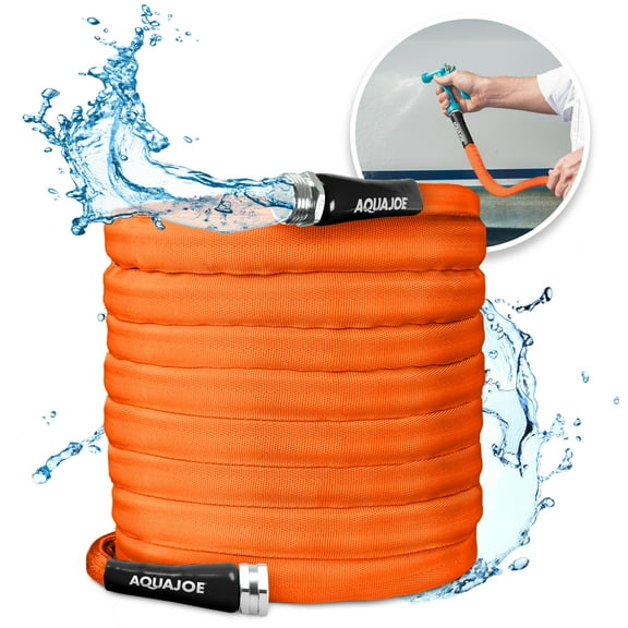 Aqua Joe Kink-Free Contractor Grade 75-Foot Fiberjacket Hose, 3/4-inch, 650 Burst Psi