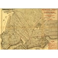 thumbnail image 2 of Vintage Maps 14x11 White Modern Wood Framed Museum Art Print Titled - Brooklyn Street Map 1874, 2 of 4