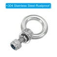 thumbnail image 4 of Uxcell M4 x 10mm Lifting Shoulder Eye Bolt 304 Stainless Steel Lifting Ring Threaded Eyebolt with Nuts and Washers 3Pcs, 4 of 5