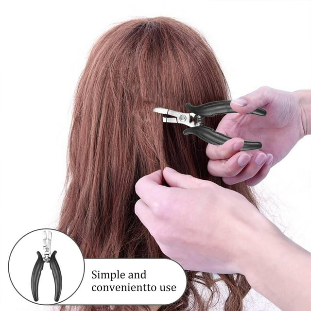 Alicates de extensión, alicates de unión para retirar, alicates de unión de sellado para retirar los enlaces de queratina, instalados junto con el removedor de cinta adhesiva, cortadora de pelos.