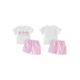 thumbnail image 2 of BemeyourBBs Toddler Baby Girls Birthday Outfit 1st 2cd 3rd Years Old Birthday Clothes Short Sleeve Cake Embroidery T Shirt Tops with Plaid Shorts Set 2Pcs Toddler Girl Summer Outfit, 2 of 9