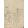 thumbnail image 2 of Guercino 14x18 Black Ornate Wood Framed Double Matted Museum Art Print Titled - Madonna and Child with Saints Gimignano, John the Baptist, George and Peter Martyr, 2 of 5
