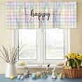 thumbnail image 6 of Valances for Windows Spring Colorful Checkered Rod Pocket Short Curtain for Bathroom Living Room Bedroom Easter Buffalo Plaid Minimalist Style 1 Panel 54x18in, 6 of 9
