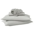 thumbnail image 5 of Martha Stewart Everyday Ultra Soft Washed Microfiber King College Dorm Sheets, 4 Piece Set, 1 Fitted Sheet, 1 Flat & 2 Pillowcases, Deep Pocket, Lightweight & Durable Bedding, Gray, 5 of 7