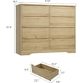 thumbnail image 2 of Wooden Dresser with 8 Drawers, Tall Modern Closet with Deep Storage, Large Chest of Drawers with Wide Top, Long Storage Dresser for Bedroom, Living Room, Hallway, Kids Room, Natural, 2 of 8