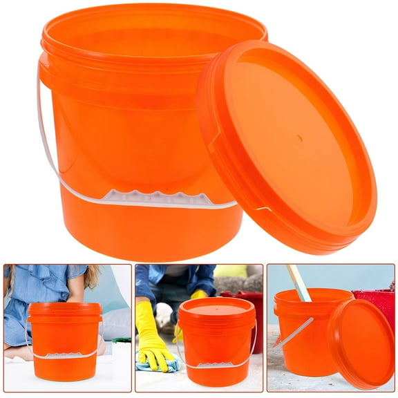 Masteelf 2-Pack Mini Paint Bucket Dispenser Set in Orange, Portable Storage Containers for Travel, Home, and Craft Use