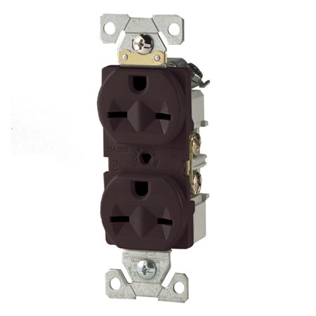 250 Volt 15 Amp Brown Duplex Receptacle
