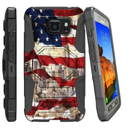 [ Galaxy 7-Active Case ][ G891-Active] Samsung S7 Active [Armor Reloaded] Rugged Case with Kickstand and Belt Clip - American Flag (Best Motels In America)
